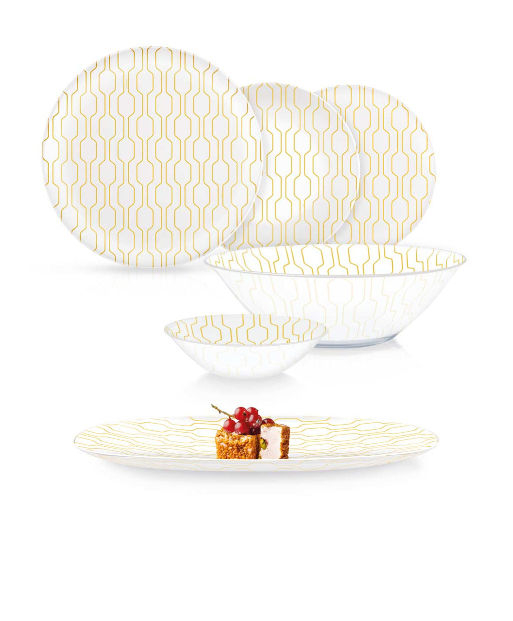 D-TEMP SIMPLY BRAID WHITE 26P DINNER SET