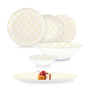 D-TEMP SIMPLY BRAID WHITE 26P DINNER SET